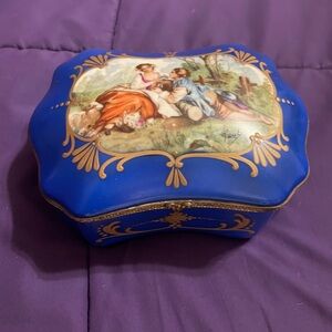 Antique Hand Painted Porcelain Box